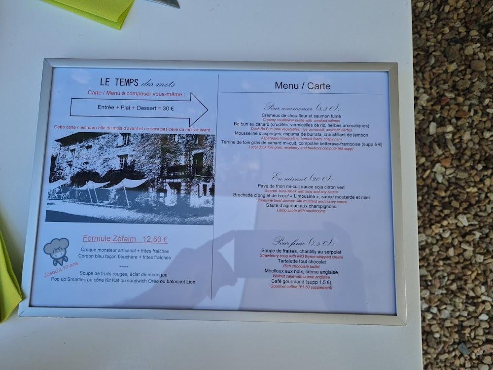 Le temps des mets - Menu Image 1